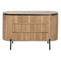 Miniatyrbild 6 av 7: Kommod Home ESPRIT Svart Naturell Metall Paulowniaträ 110 x 39 x 72 cm