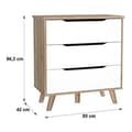 Miniatyrbillede 4 af 11: Kommode Vankka Træ Hrast (80 x 42 x 86,3 cm)