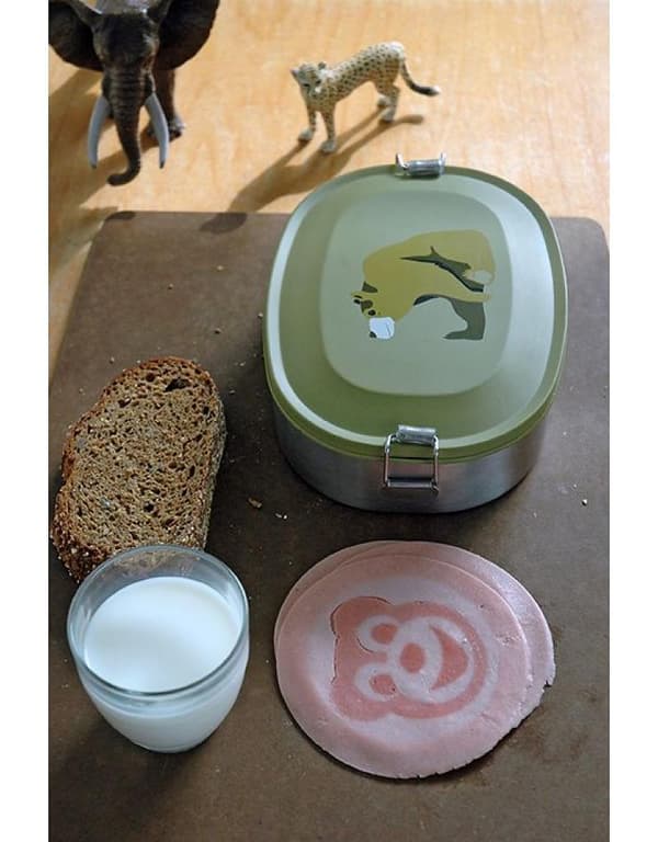 Matlåda för barn - rostfritt stål med björn-motiv