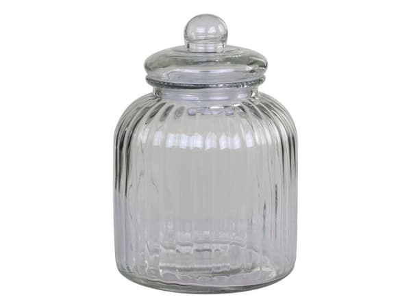 Stor Glasburk med lock - flera storlekar Chic Antique Gennemsigtig H26/Ø17,5 356cl