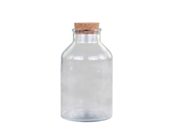 Glasflaska Mjölkflaska korklock - flera storlekar Gennemsigtig H18/D8,5 7dl