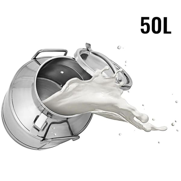 50L mjölktank i rostfritt stål, stor kapacitet, hållbar och robust, pålitlig tätning, lätt att bära, flera användningsområden