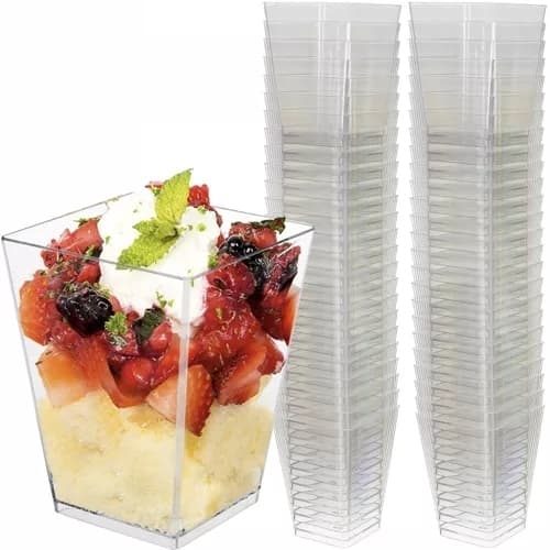 50-Pack - Bägare Fyrkantig / Plastbägare - 160ml 50-Pack - Bägare Fyrkantig / Plastbägare - 160ml
