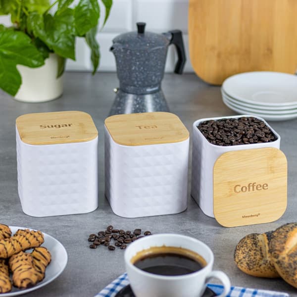 SET MED 3 BEH?LLARE KAFFE TE SOCKER KLAUSBERG KB-7485