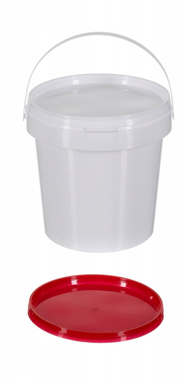 10 x 1L ämpäri kannella / sertifikaatti / valkoinen punainen kansi