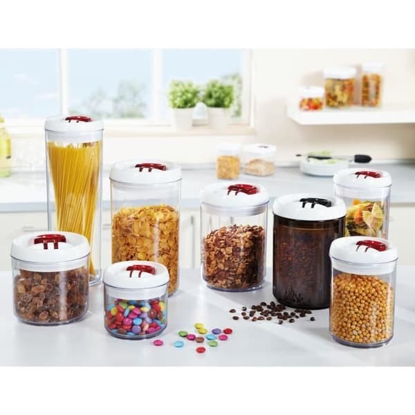 Förvaringsbehållare - LEIFHEIT - Fräscht &amp; lätt - 1,4 l - Transparent - Brun och vit