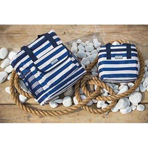Kitchen Craft ``We Love Summer`` Nautisk-randig medium kylväska, polyester, blå/vit, 32 x 15 x 34 cm -