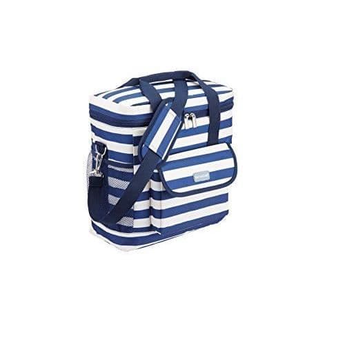 Kitchen Craft ``We Love Summer`` Nautisk-randig medium kylväska, polyester, blå/vit, 32 x 15 x 34 cm -
