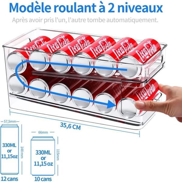 Rullburk Förvaring Kylskåp Öl Kan Organisera Soda Dryck Kylskåp Köksskåp skafferi 330ml Burk