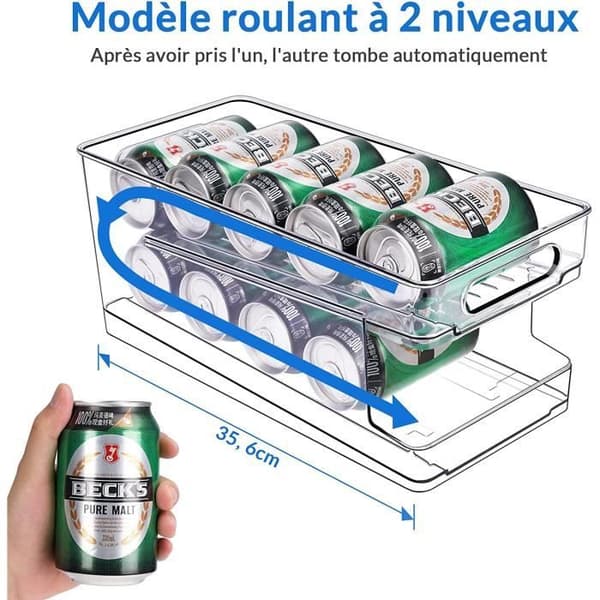 Rullburk Förvaring Kylskåp Öl Kan Organisera Soda Dryck Kylskåp Köksskåp skafferi 330ml Burk