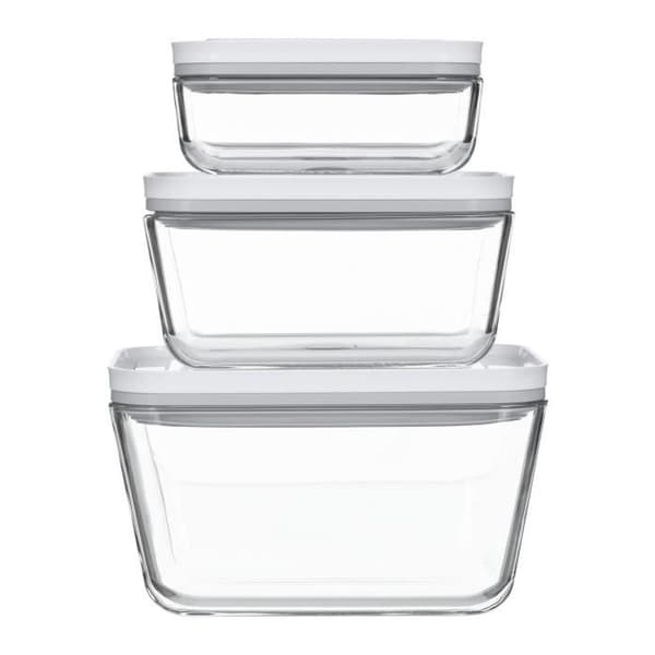 Vakuumbehållare - ZWILLING - Set om 3 - Glas - Rektangulär - S/M/L