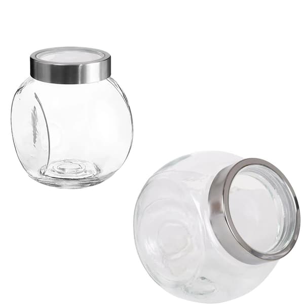 Glas Opbevaringskrukke, 2200ml Kapacitet, Elegant Middelhavsdesign,6 Pins ++++++ Billig, 2200 ml med vindue