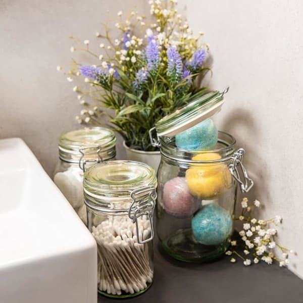 Set med 10 glasburkar 500ml - Creative Home - Lufttät burk - Köksförvaringslåda