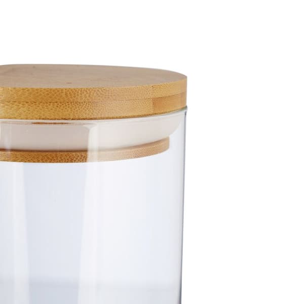 Relaxdays Glasförvaringslådor, set om 3, pasta, ris, flingor, kaffebönor, volym 800 ml, HxD 16x9,5 cm,