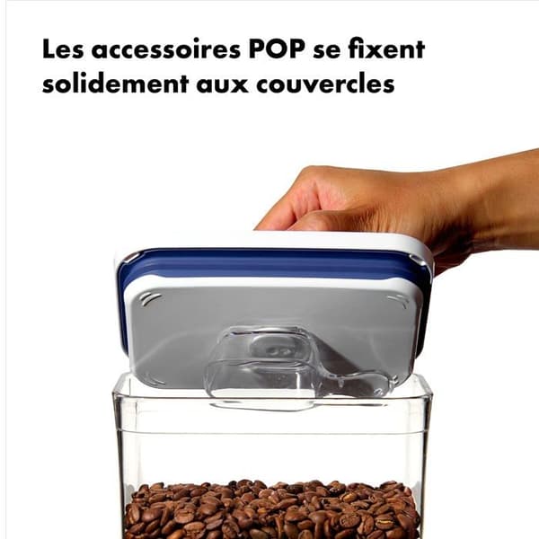 Oxo bra grepp - 11241400 - (R) - Set med 3 rektangulära POP-förvaringslådor med sked, Vit