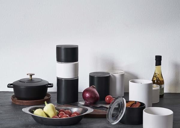 Yamazaki home - 5116 - Lådor/boxar med lufttätt lock | Keramik | Stor | Matförvaring, vit, L