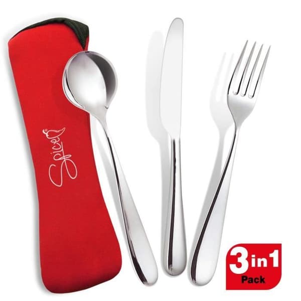 Spice Amarillo INOX Plus Dual Voltage Bärbar Diskvärmare 220 V 12 V med avtagbar 1,5 L bricka + set med 3 bestick