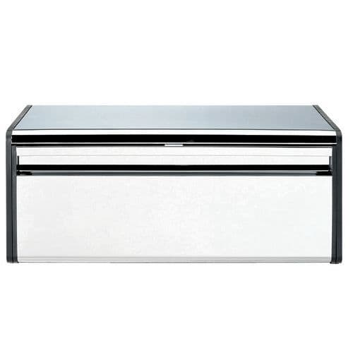 Brödlåda - BRABANTIA - Modell med gångjärnslock - Polerat stål - Mått H 18,6 cm - Rektangulär