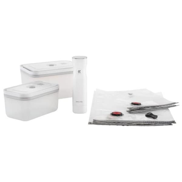 ZWILLING Komplettset sous-vide - 7 delar - plast - Pump + 2 rektangulära lådor M/L + 4 påsar - 36807-007