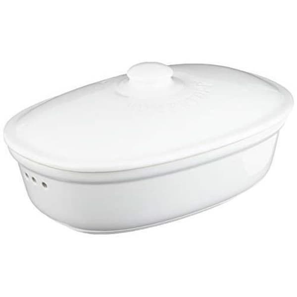 RÖMERTOPF Oval brödlåda - Vit - Mellanstor - 30 x 21 x 15 cm