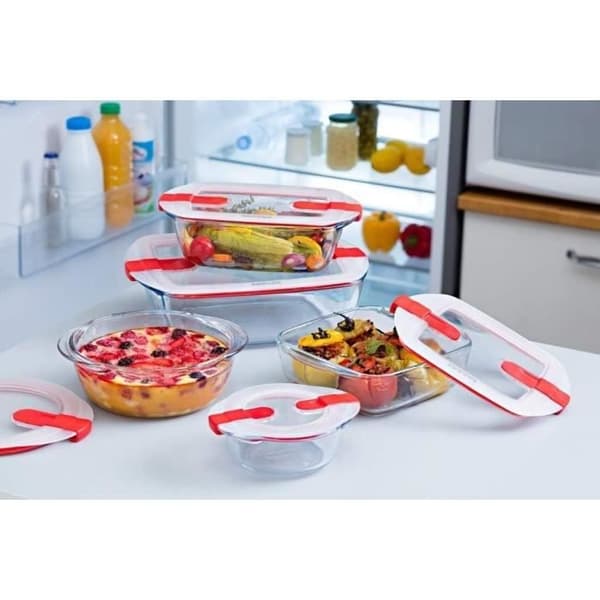 Rektangulär låda med lock - PYREX - 1451024 - 23 x 15 cm - 1,1 L - Cook & Heat - Bas i borosilikatglas