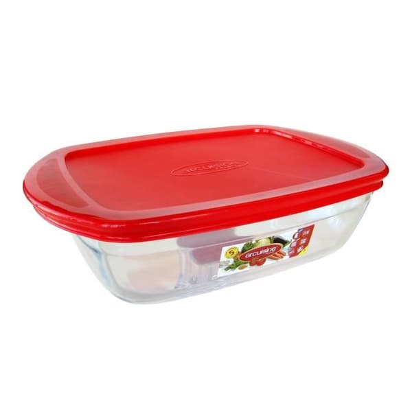 ARCUISINE Rektangulär mikrovågsform med plastlock - 1 l