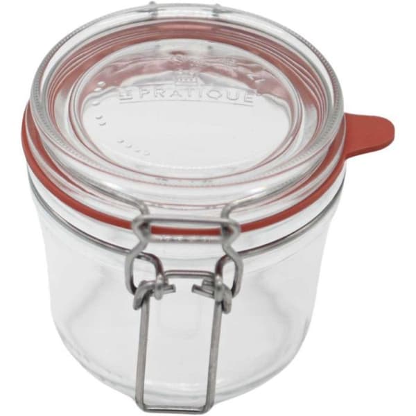 Set med 6 glasburkar med ram 350 ml
