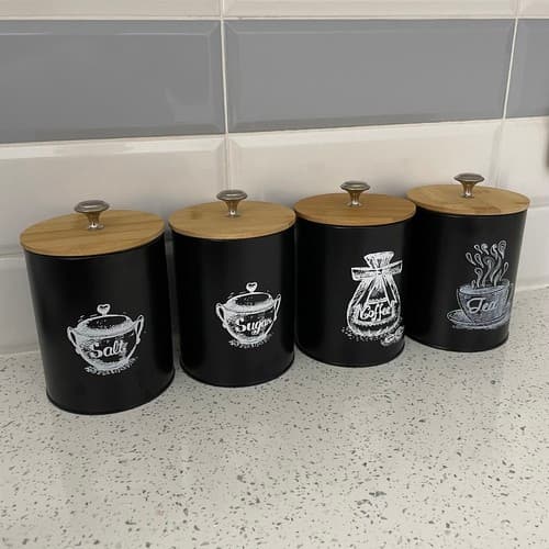 Köksbehållare / Matförvaring - Kaffe, te, salt, socker - 4-delar