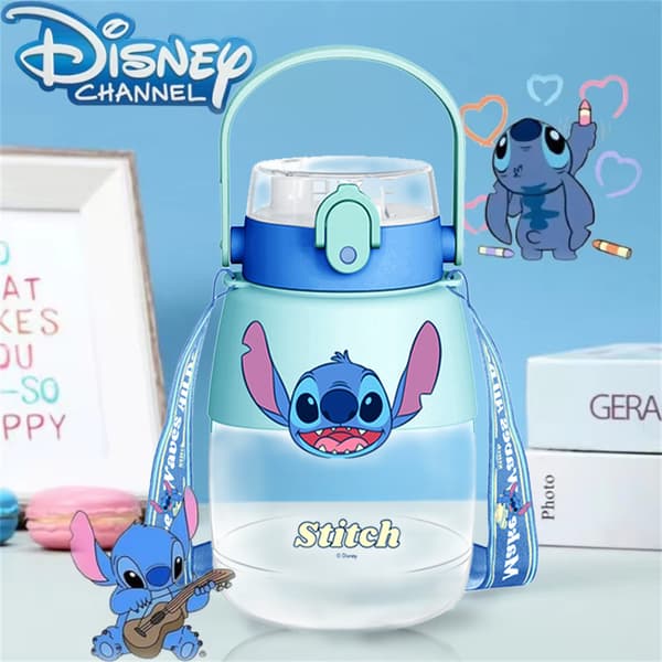 Miniso Disney Stitch 1300ml Tritan Vattenflaska med Sugrör, Perfekt för Hydrering på Språng