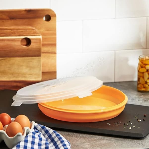 Rund Förvaringslåda 31 cm för Crêpes, Tortillas och Pizza med Lock - Färg Slumptal