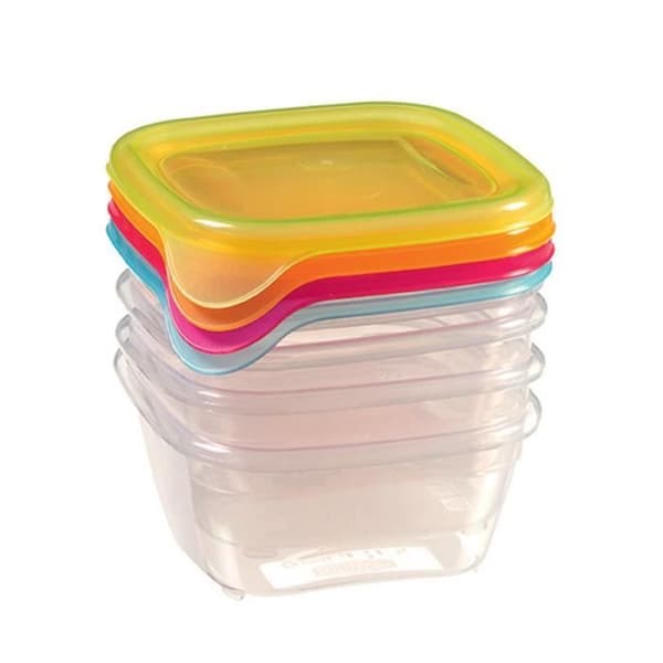 Curver Fresh &amp; Go Fryssäker rektangulär plastmatförvaringsbehållare Go Kids, klar med genomskinliga lock