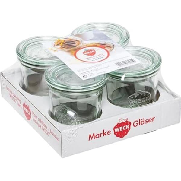 Mini burkar - WECK - Set om 4 - 140 ml - Glas - Frys- och diskmaskinssäker