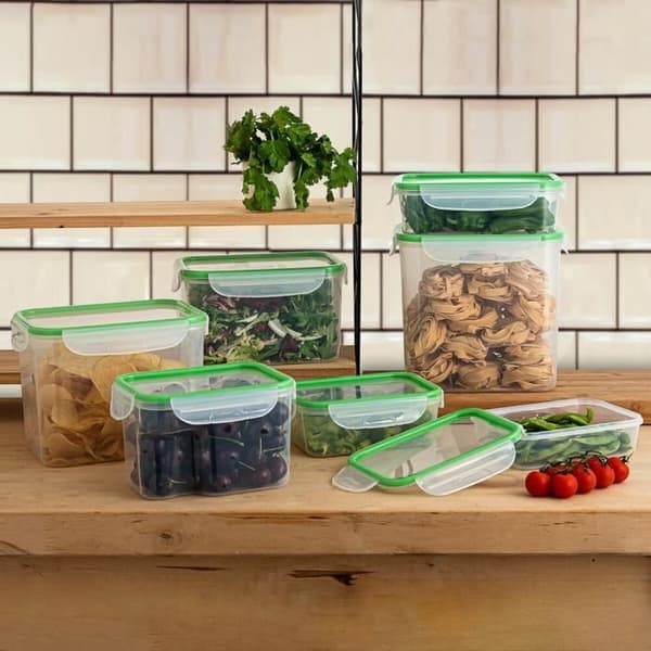 Quid Greenery Lunchbox 1 L Transparent plast 13 x 18 x 6,8 cm - 1 L (4 enheter) (Pack 4x)