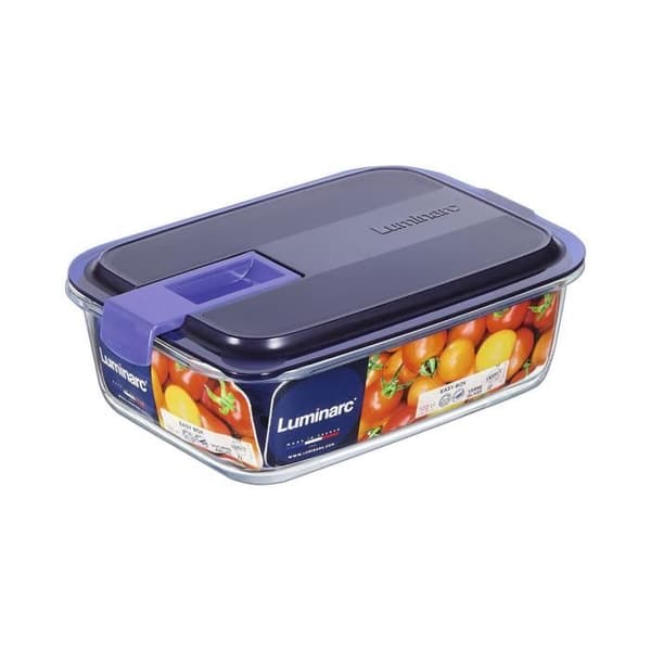 Lufttät Lunchbox Rak Luminarc Easy Box Glass Blue (6 enheter) (1,22 L)