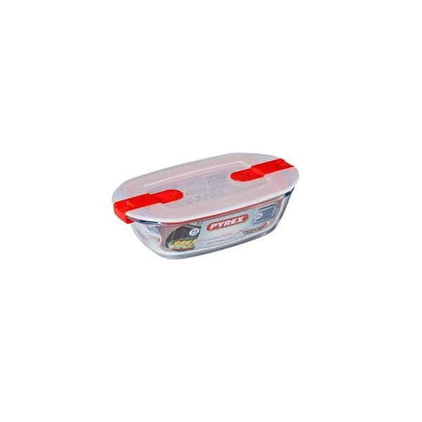 Pyrex Cook &amp; Heat rektangulär lufttät lunchlåda 400 ml 17 x 10 x 5 cm Transparent glas (5 enheter)