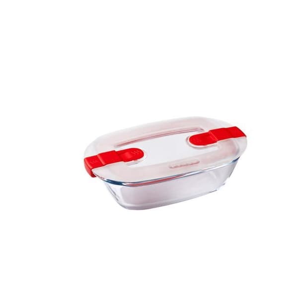 Pyrex Cook &amp; Heat rektangulär lufttät lunchlåda 400 ml 17 x 10 x 5 cm Transparent glas (5 enheter)