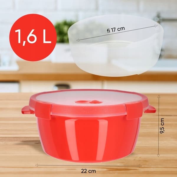 Curver Livsmedelsbehållare 1,6 L Matlåda Frukostlåda med lock för mikrovågsugn