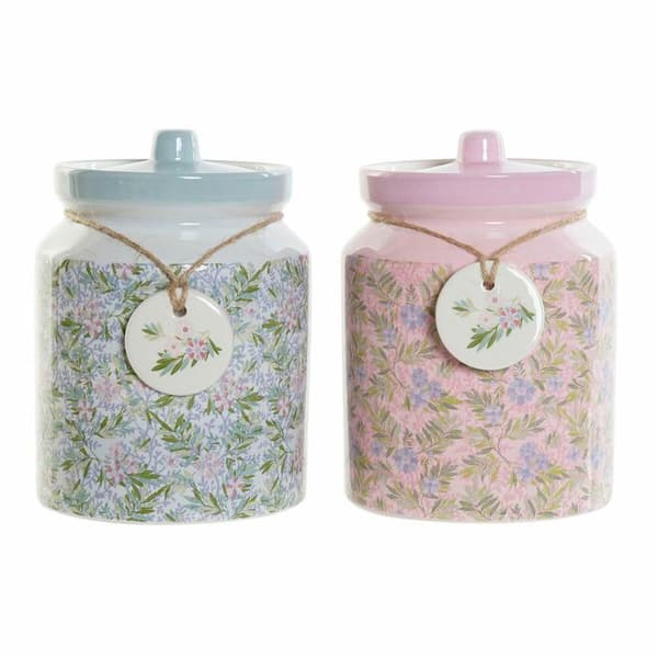 Bokal blommor DKD Home Decor (x2)