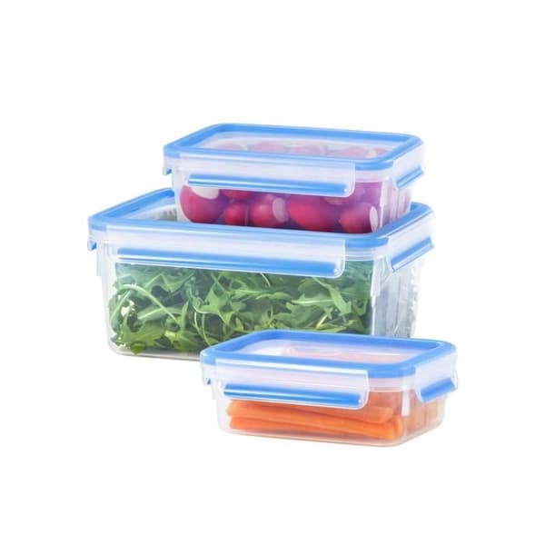 EMSA Set med 3 Clip&amp;Close 3D-matbehållare - 1/2,3/3,7 L - Plast