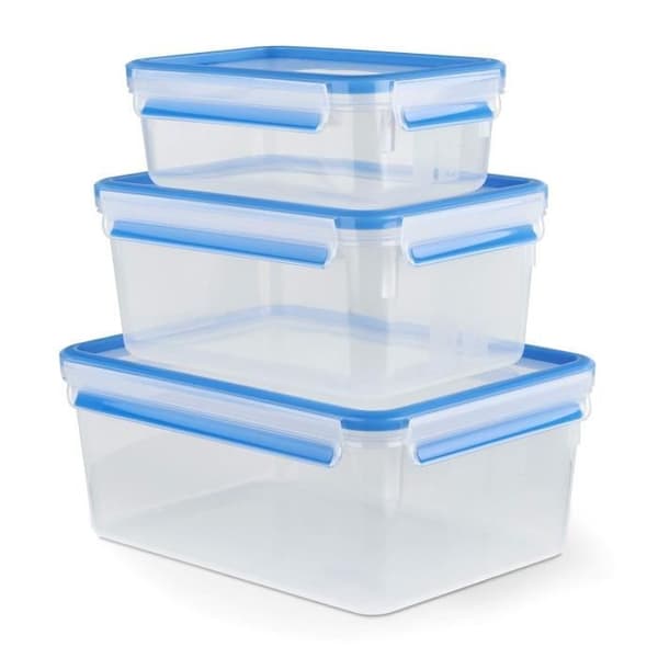 EMSA Set med 3 Clip&amp;Close 3D-matbehållare - 1/2,3/3,7 L - Plast
