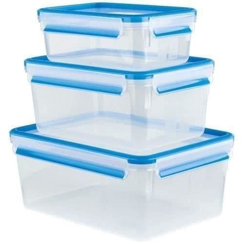 EMSA Set med 3 Clip&amp;Close 3D-matbehållare - 1/2,3/3,7 L - Plast