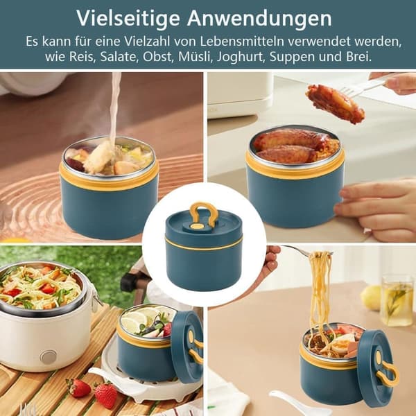 650 ml kølet madkasse i rustfrit stål, varmebevarende skål, termobeholder