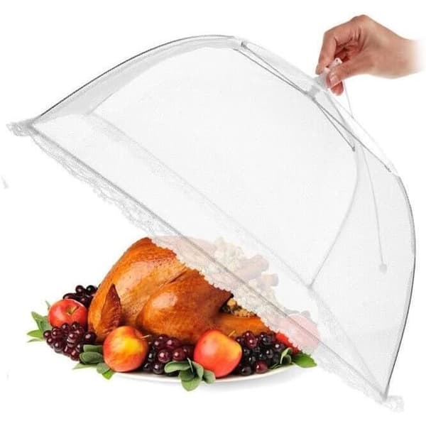 4 st cloche för livsmedel som är vikbar - Flugbort - Insektsnät för mat - Matlock - Universell storlek