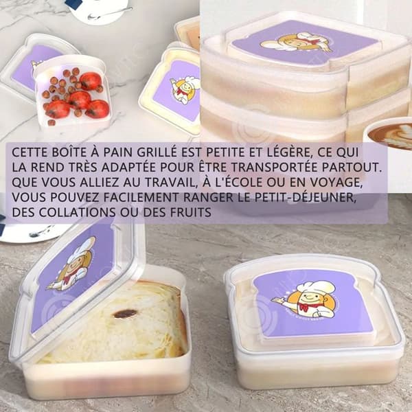 INN smörgåslåda 2st transparent Bärbar 13x12,5x3,5cm lunchlåda snacklåda liten förvaringsmat återanvändbar
