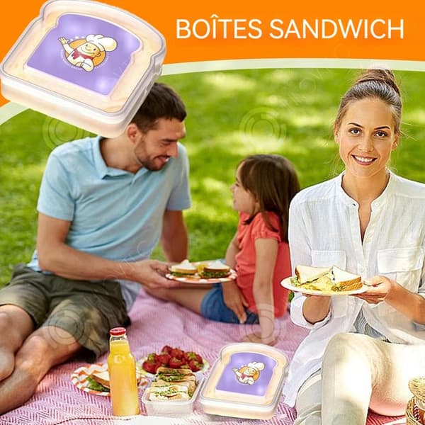 INN smörgåslåda 2st transparent Bärbar 13x12,5x3,5cm lunchlåda snacklåda liten förvaringsmat återanvändbar