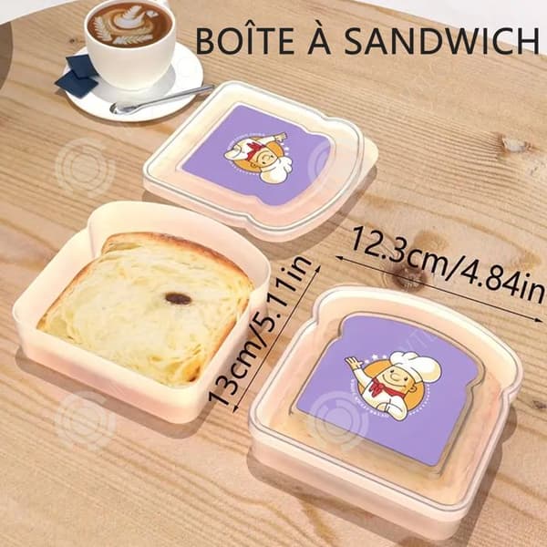 INN smörgåslåda 2st transparent Bärbar 13x12,5x3,5cm lunchlåda snacklåda liten förvaringsmat återanvändbar