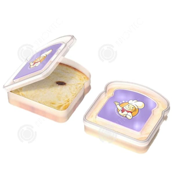 INN smörgåslåda 2st transparent Bärbar 13x12,5x3,5cm lunchlåda snacklåda liten förvaringsmat återanvändbar