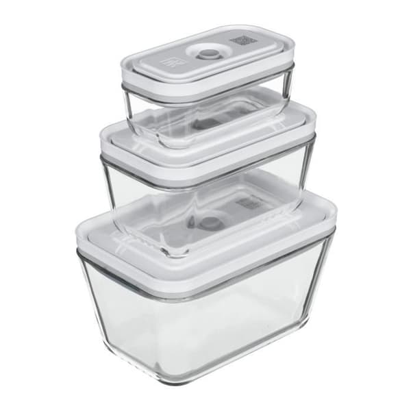 Vakuumbehållare - ZWILLING - Set om 3 - Glas - Rektangulär - S/M/L