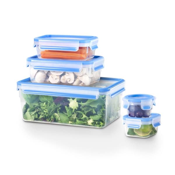 TEFAL MASTERSEAL FRESH Set med 5 matförvaringsbehållare 3,70L + 1L + 0,55L + 0,25L + 0,15L, lufttät försegling K3029012