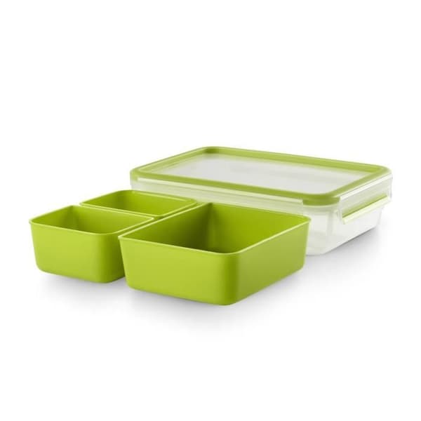 TEFAL Masterseal To Go Lunchbox, 1,2 L lunchlåda, 3 fack, 100 % lufttät, BPA-fri, 30 års garanti K3100412